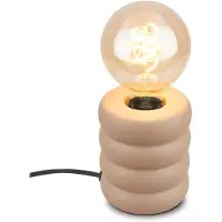 Briloner bureaulamp met keramieken voet, diameter 10,5 x 12,5 cm, E27 fitting, max. 25W, met snoerdimmer. Kleur: Macchiato. Geschikt voor woonkamer, slaapkamer en kantoor