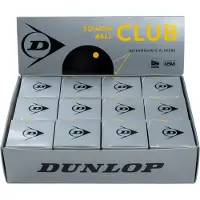 Dunlop -Squash Balls- Club 12x1 ball box- Black/Yellow