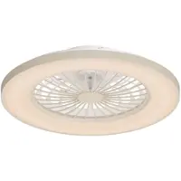 LEDVION - Plafondventilator met LED Verlichting - 49 cm - Dimbaar - Zomer & Winterstand - Afstandsbediening - Beige