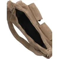Notre-V Dames Schoudertassen Sen Suede - Taupe - Maat ONESIZE