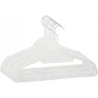 Springos Set van 9 Antislip Welour Kledinghangers - Wit