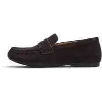 FitFlop Dames Donkerbruine Delicato leren mocassins (39), Plat, Suède, Geen, Casual, Klassiek ADD-167