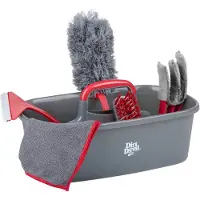 Dirt Devil Schoonmaakset 6 Stuks – Raamtrekker en Schrobborstel voor Poetsen – Schoonmaakdoekjes en Stoffer in Poetsemmer – Complete Schoonmaak Emmer met Schoonmaakborstel