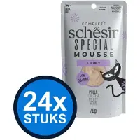 Schesir 24x Special Light Mousse - Kip - Kattenvoer Natvoer - 70g