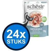 Schesir 24x - Complementary - Kattenvoer - Gelei in blik - Tonijn & Heek - 70g