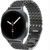 Strap-it Stalen gevlochten band geschikt voor Samsung Galaxy Watch 9 (40/44mm) / Watch 8 (40/44mm) / Classic (46mm) - Zwart