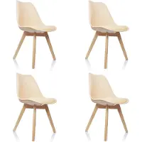 Hjh OFFICE Visitor Chair / Shell chair SCANDI Plastic beige Set of 4 per pack