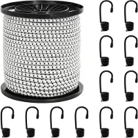 vidaXL Bungee Koorden met Haken 4 mm Zwart en Wit PP en rubber