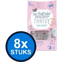 Schesir 8x - Baby Thrive Kitten - Kattenvoer - Mousse in zakje - Kip Supplement - 20x8g
