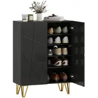 HOMCOM Schoenenkast Spaanplaat 72L x 31,5B x 95H cm Zwart