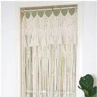 Unyqoos Macramé wanddecoratie, handgemaakt – Boheems gordijn van 85x200 cm, gemaakt van natuurlijke, geurvrije katoen, geschikt voor woonkamer, slaapkamer en als roomdivider