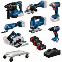 Bosch Accutoolkit 7 TOOLKIT 18V GSR 18V-65 + GBH 18V-22 + GWS 18V-8 + GDX 18V-285 + GKS 18V-57-2 + GOP 18V-34 + GST 18V-125 B | 3x 5.0Ah + GAL 18V-40 - 0615A500HC