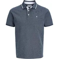 Jack & Jones Shirt 'JJEPaulos' marine / blauw gemêleerd / wit