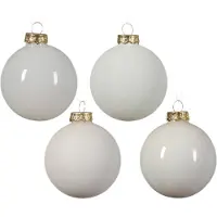 Décoris Kerstballen mix glas d7 cm wolwit 42 stuks kerst