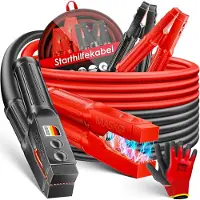 MASKO Startkabels Auto 4 Meter 3000A voor benzine, diesel en hybride Motoren | Starthulp Jumpstarter Geschikt voor Auto, Vrachtwagen, Bus en Boot| inclusief handschoenen en opbergtas - Zwart / Rood