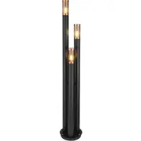 Globo Lighting Buitenlamp roestvrij staal tuinlamp zwart, koper rookkleurig, 3 vlammen E27, DxH 28 x 170 cm