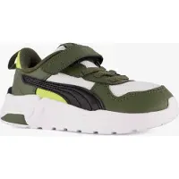 Puma Trinity 3 LT imitatieleren sneakers - wit/kaki Jongens/Meisjes Imitatieleer - maat 22