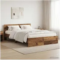 vidaXL Bedframe met hoofdeinde, gerecycled hout, 160 x 200 cm, houtvezel