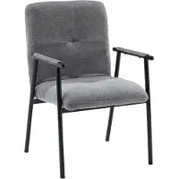 Hjh LIVING Bezoekersstoel / Eetkamerstoel Lifea Flex, stoffen rugleuning, opklapbaar, grijs,
