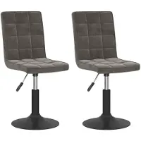 vidaXL Eetkamerstoelen draaibaar 2 st fluweel donkergrijs