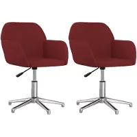vidaXL Eetkamerstoelen draaibaar 2 st stof wijnrood