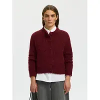 Selected Alpacawolmix Gebreid Vest Dames Rood XS