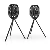 Teufel IKONIO Stereo-Set + 2x Statief K&M voor IKONIO Wifi-speakers Night Black
