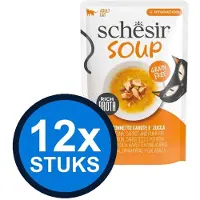 Schesir 12x - Complementary - Kattenvoer - Soep in zakje - Tonijn & Pompoen - 40g