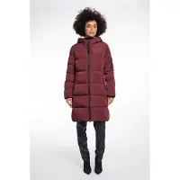 Rino & Pelle long padded hooded coat jade.7002612 10873 chocolate bean