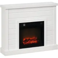 HOMCOM Elektrische Haard Spaanplaat, Metaal 96,5L x 22B x 81,7H cm Wit
