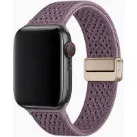123Watches bandje Knit - nylon - smokey paars - 38 · 40 · 41 & 42 mm - Geschikt voor Apple Watch series 1/2/3/4/5/6/7/8/9/10/11/12/SE/SE2/SE3
