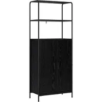 vidaXL Highboard Zwart eiken 40 x 33 x 161 cm Bewerkt hout