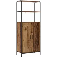 vidaXL Highboard Oud hout 40 x 33 x 161 cm Bewerkt hout
