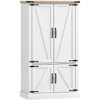 HOMCOM Keukenkast - MDF - 76,3 x 40 x 136 cm - Wit