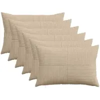 vidaXL Kussensloop 6 st ALMELO Taupe 50 x 70 cm corduroy