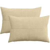 vidaXL Kussensloop 2 st ALMELO Grijs Groen 50 x 70 cm corduroy