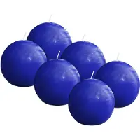 Bolsius - Glanzende bol kaarsen - 6 Stuks - Blauw - 7cm - 16 Branduren