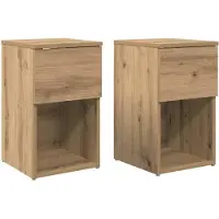 vidaXL Bedkast 2 st Artisanaal eiken 29 x 31,5 x 49 cm Bewerkt hout