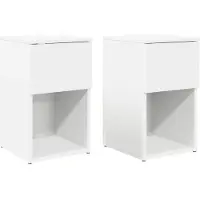 vidaXL Bedkast 2 st Wit 29 x 31,5 x 49 cm Bewerkt hout