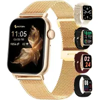 Siltcon Smartwatch Seréa AMOLED – Belfunctie – 5 Bandjes – Goud