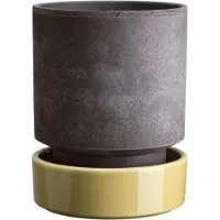 Bergs Potter Hoff pot Ø16 cm, Raw Grey-Pale Yellow