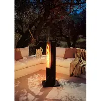 Create - Buitenhaard van 8,2 kW op rookvrije pellets - Zwart - FIRE TUBE HEATER SLIM
