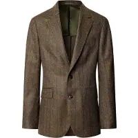 Hackett Heren Bruingroen Cash Tattersall jasje (44/32), Casual, Wol, Klassiek HM4400213