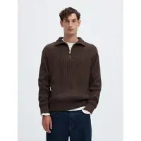 Selected Heren Truien & Vesten Slmdry Ls Knit Half Zip - Bruin - Maat L