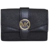 Michael Kors Portemonnee 'Money Pieces Extra-Small Flap Trifold' zwart