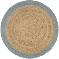 vidaXL Vloerkleed handgemaakt met olijfgroene rand 240 cm jute