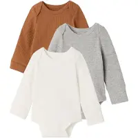 Vertbaudet Set van 3 babybody's met lange mouwen