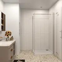 AICA hedendaags Douchecabine 76x80x195cm vouwdeur en vaste zijwand 6 mm NANO EasyClean veiligheidsglas - helder chroom - 70-120cm Stabilisatiestang incl. douchebak