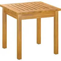 Outsunny Bijzettafel-Acaciahout-48L x 48B x 46H cm-Natuurlijk hout