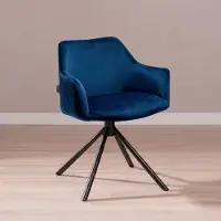 NABER Rowa 1V, stoel, frame zwart, bekleding donkerblauw
